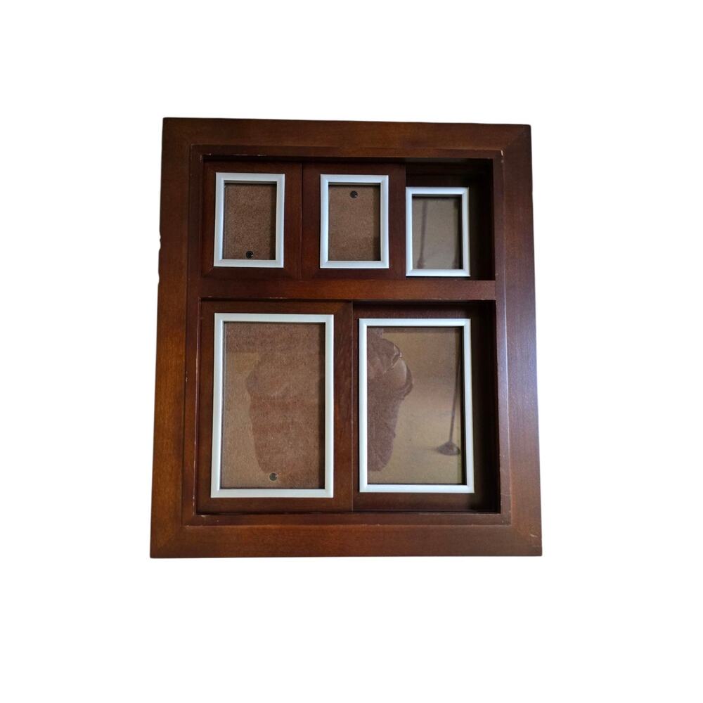 Swing Sliding Picture Frame Heavy Wood  14" X 12" See Desc.
